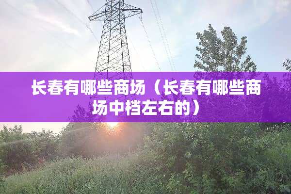 长春有哪些商场（长春有哪些商场中档左右的）
