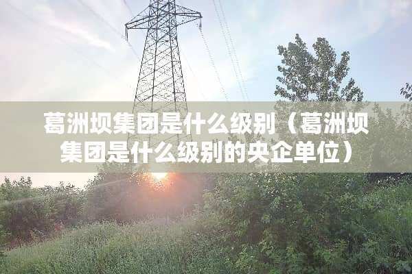 葛洲坝集团是什么级别（葛洲坝集团是什么级别的央企单位）