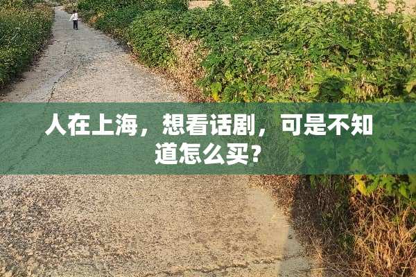 人在上海，想看话剧，可是不知道怎么买？