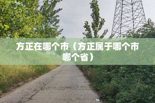 方正在哪个市（方正属于哪个市哪个省）