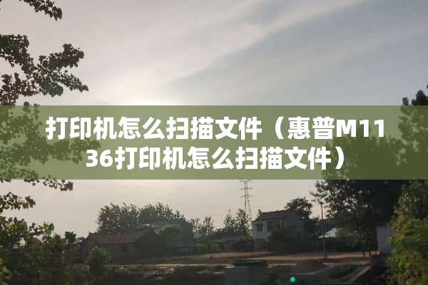 打印机怎么扫描文件（惠普M1136打印机怎么扫描文件）