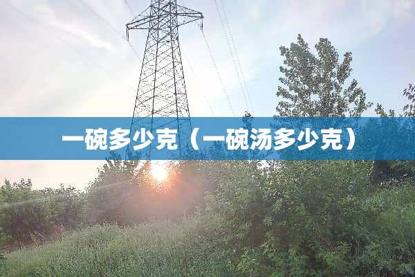 一碗多少克（一碗汤多少克）