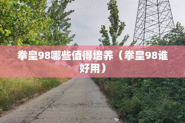 拳皇98哪些值得培养（拳皇98谁好用）