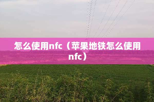 怎么使用nfc（苹果地铁怎么使用nfc）