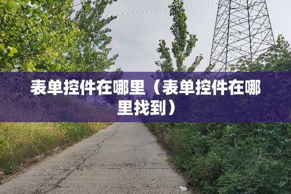 表单控件在哪里（表单控件在***到）