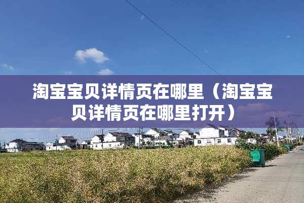 淘宝宝贝详情页在哪里（淘宝宝贝详情页在哪里打开）