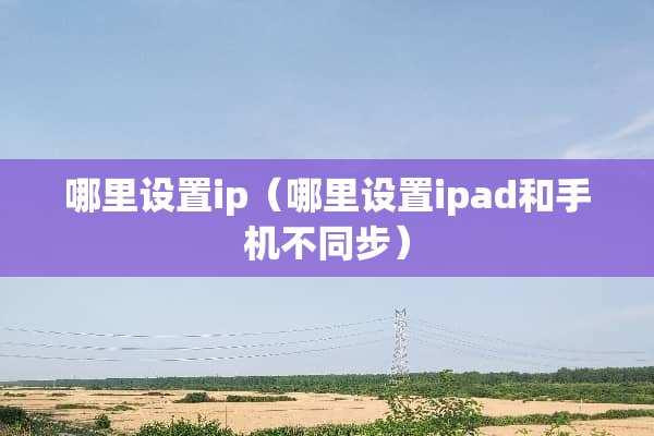 哪里设置ip（哪里设置ipad和手机不同步）