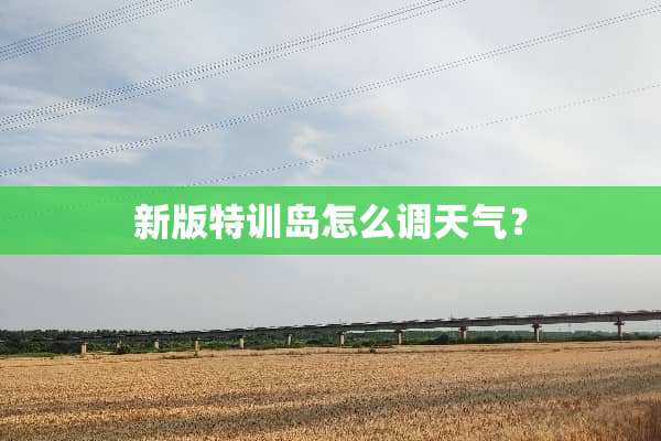 新版特训岛怎么调天气？