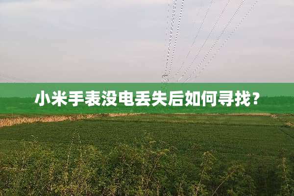 小米手表没电丢失后如何寻找？