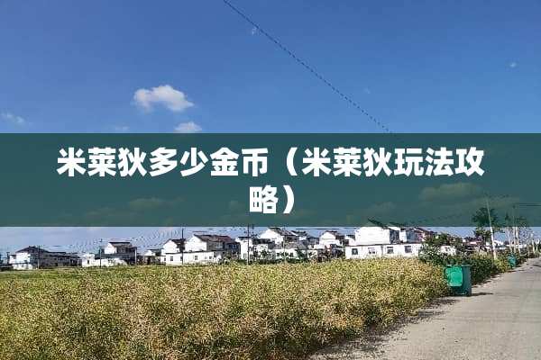 米莱狄多少金币（米莱狄玩法攻略）