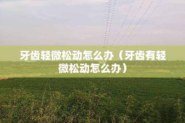 牙齿轻微松动怎么办（牙齿有轻微松动怎么办）