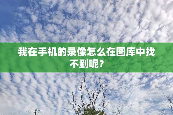 我在手机的录像怎么在图库中找不到呢？