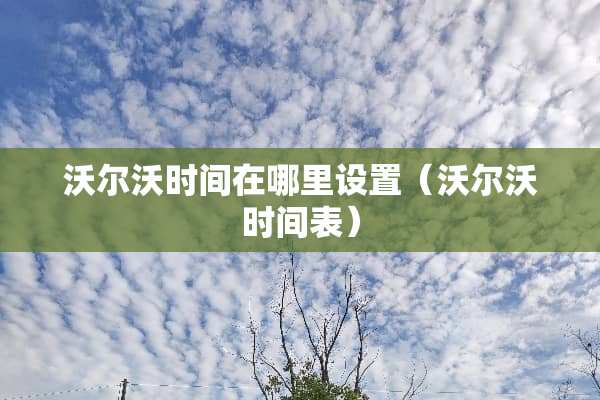 沃尔沃时间在哪里设置（沃尔沃时间表）