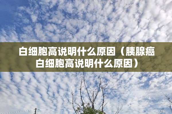 白细胞高说明什么原因（胰腺癌白细胞高说明什么原因）