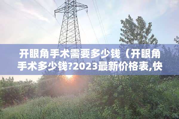 开眼角手术需要多少钱（开眼角手术多少钱?2023最新价格表,快来看看!）