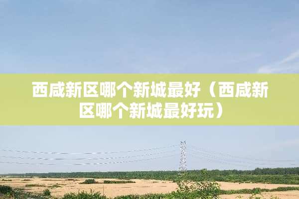 西咸新区哪个新城最好（西咸新区哪个新城最好玩）