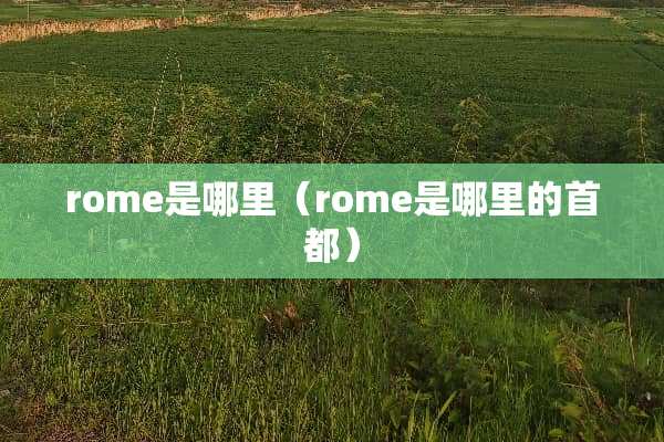 rome是哪里（rome是哪里的首都）