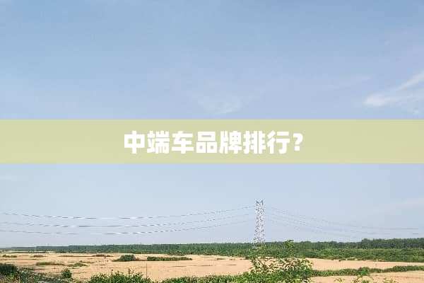 中端车品牌排行？