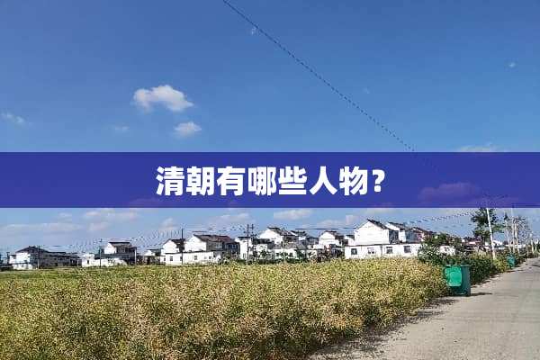 清朝有哪些人物？