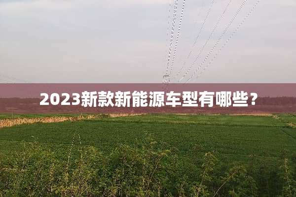 2023新款新能源车型有哪些？
