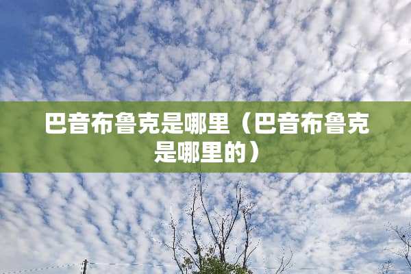 巴音布鲁克是哪里（巴音布鲁克是哪里的）