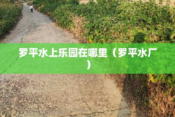 罗平水上乐园在哪里（罗平水厂）