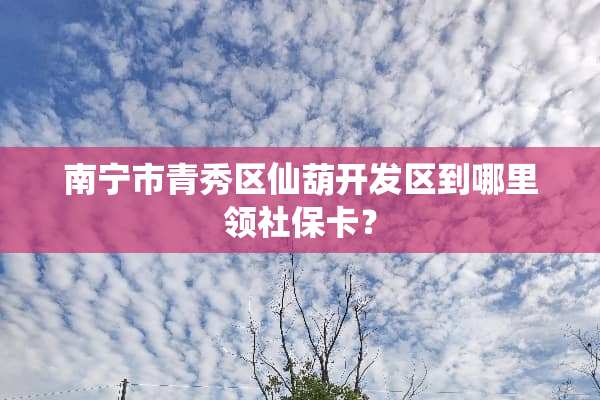 南宁市青秀区仙葫开发区到哪里领社保卡？