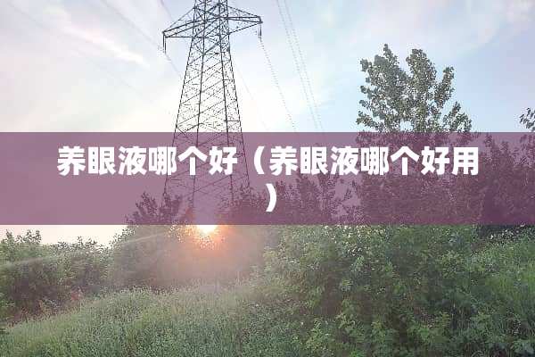 养眼液哪个好（养眼液哪个好用）