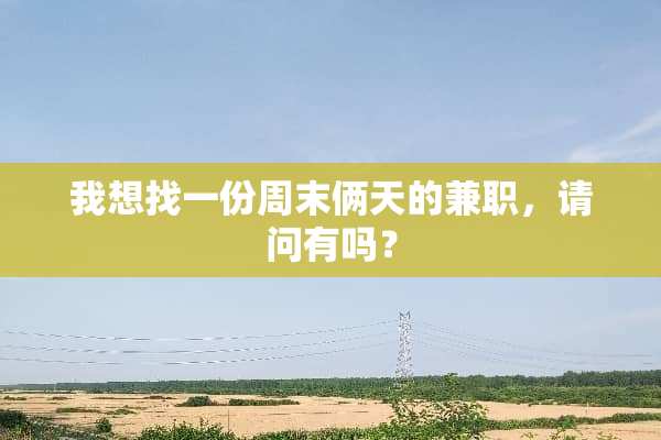 我想找一份周末俩天的兼职，请问有吗？