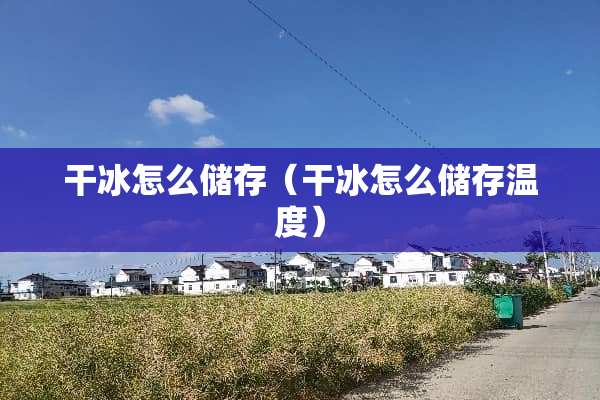 干冰怎么储存（干冰怎么储存温度）