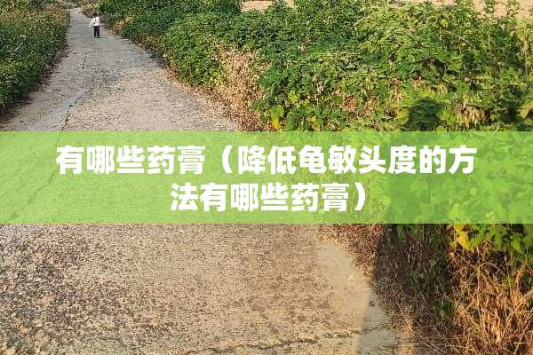 有哪些药膏（降低龟敏头度的方法有哪些药膏）