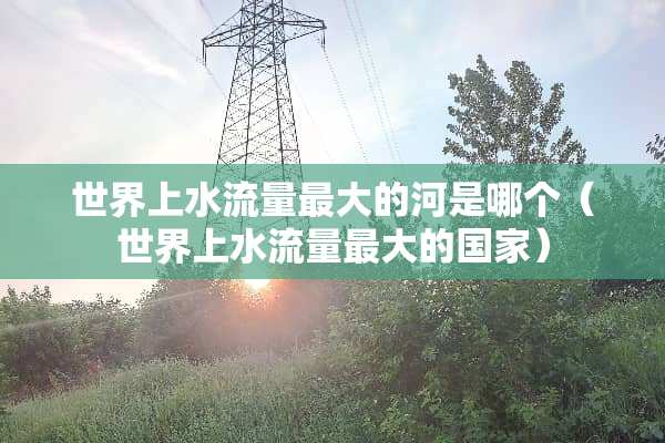 世界上水流量最大的河是哪个（世界上水流量最大的国家）