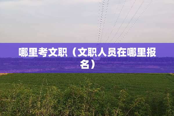 哪里考文职（文职人员在哪里报名）