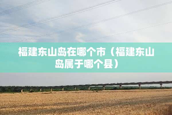 福建东山岛在哪个市（福建东山岛属于哪个县）
