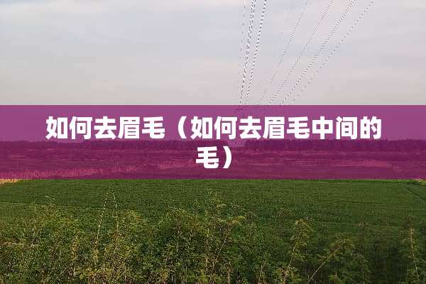 如何去眉毛（如何去眉毛中间的毛）