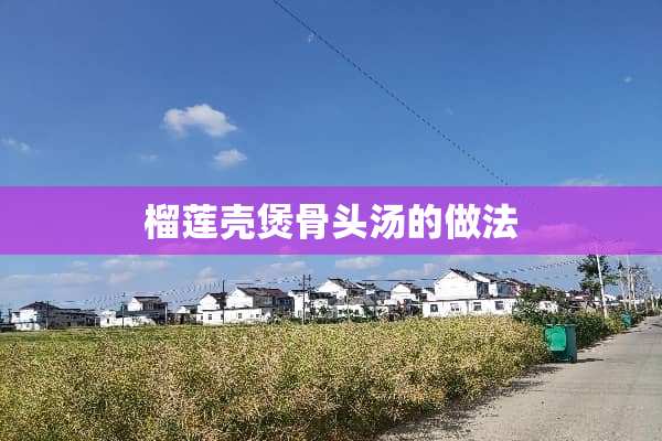 榴莲壳煲骨头汤的做法