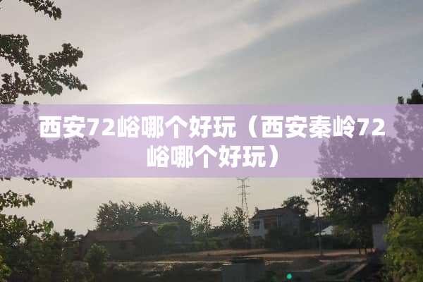 西安72峪哪个好玩（西安秦岭72峪哪个好玩）