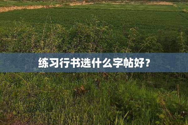 练习行书选什么字帖好？
