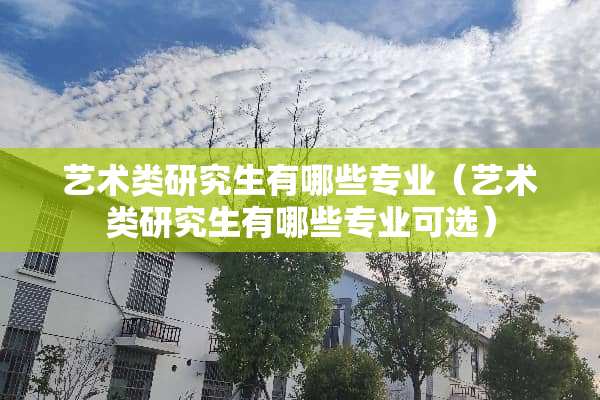 艺术类研究生有哪些专业（艺术类研究生有哪些专业可选）