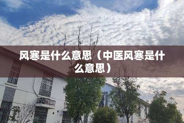 风寒是什么意思（中医风寒是什么意思）