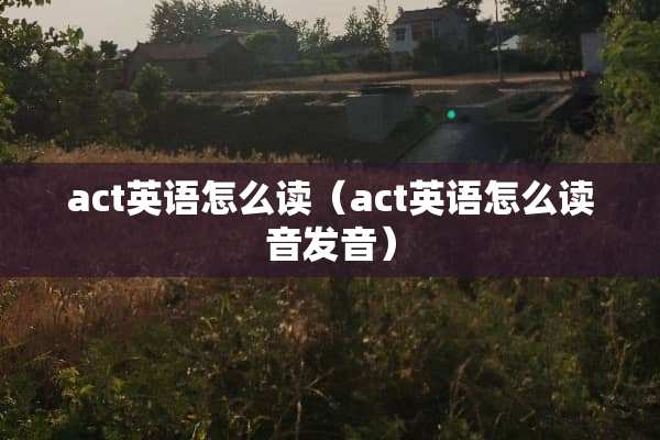act英语怎么读（act英语怎么读音发音）