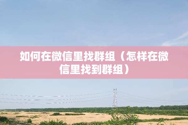 如何在微信里找群组（怎样在微信里找到群组）