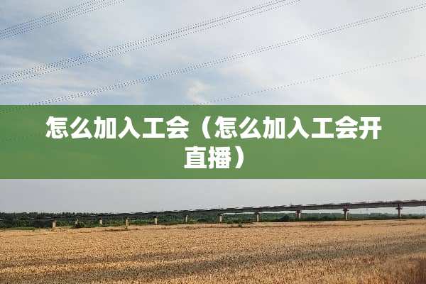 怎么加入工会（怎么加入工会开直播）