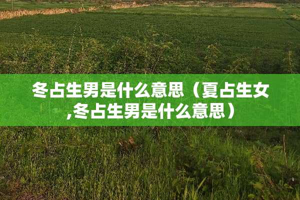 冬占生男是什么意思（夏占生女,冬占生男是什么意思）