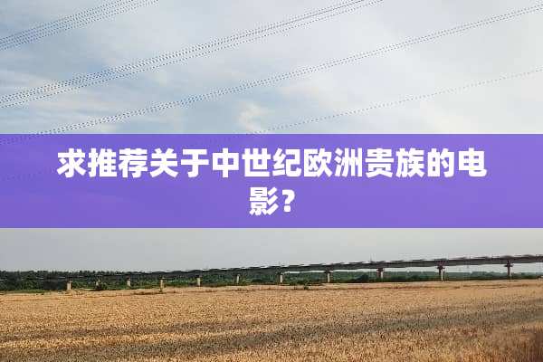 求推荐关于中世纪欧洲贵族的电影？