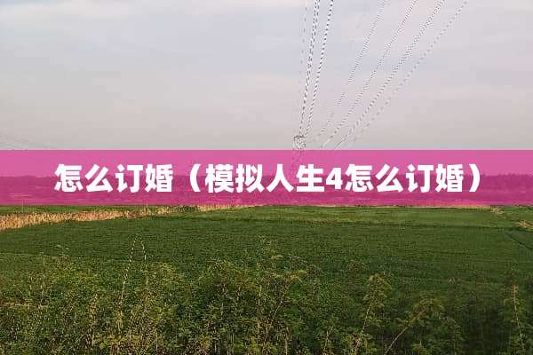 怎么订婚（模拟人生4怎么订婚）