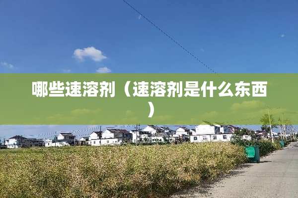哪些速溶剂（速溶剂是什么东西）
