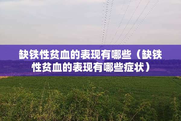 缺铁性贫血的表现有哪些（缺铁性贫血的表现有哪些症状）