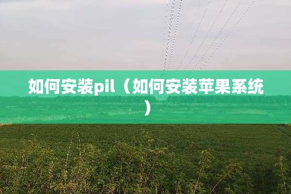 如何安装pil（如何安装苹果系统）