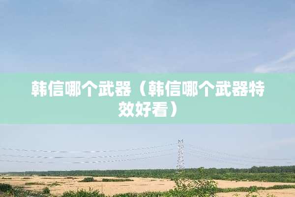 韩信哪个**（韩信哪个**特效好看）